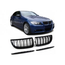 BMW 3er Kombi 05-08 Sportgrill Nieren Set M3 Look Schwarz glanz