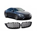 BMW 4er Coupé 2013- Sportgrill Nieren Set Exklusiv Schwarz glanz